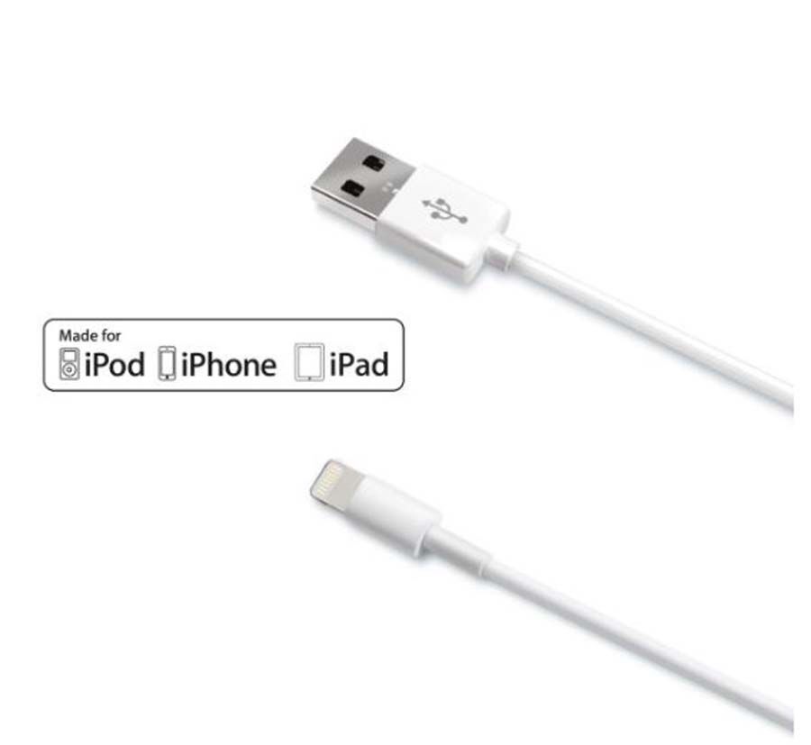 Cable Usb A&nbsp;Lightning&nbsp;1M Blanc&nbsp;Celly