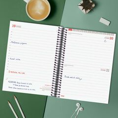 Agenda Finocam escolar espiral E10 día/pág cat 2025-26 turquesa