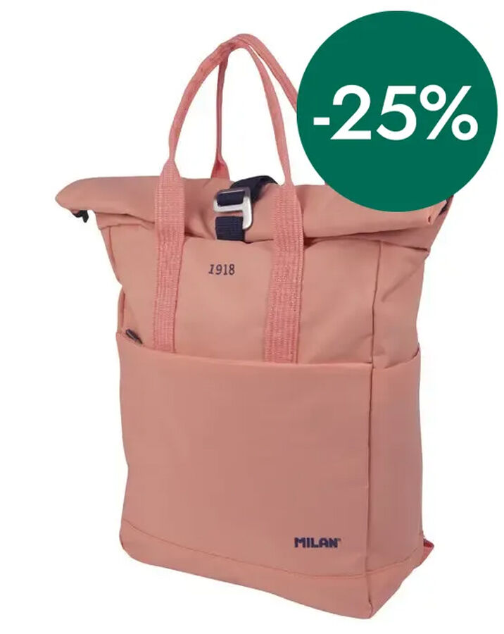 Mochila enrollable Milan 1918 rosa
