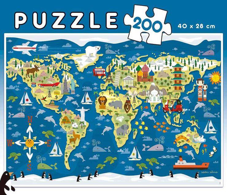 Puzle 200 piezas Mapamundi Puzle 200 piezas Mapamundi