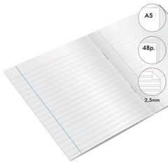 Libreta grapada Abacus A5 48 hojas pauta 2,5mm azul