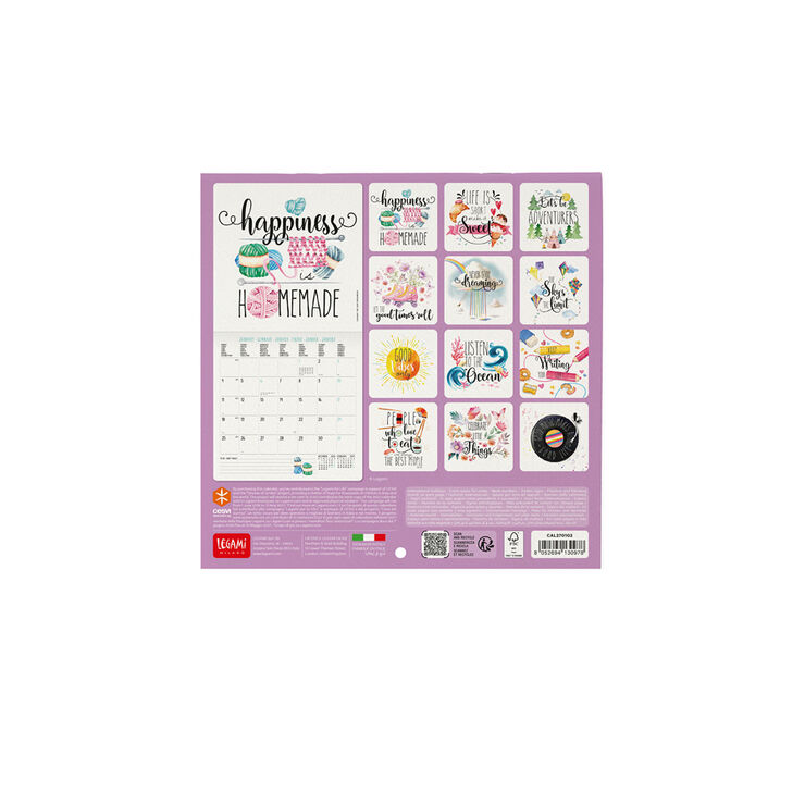 Calendario Legami 18x18 Pared Aphorisms Multiling&uuml;e 2027