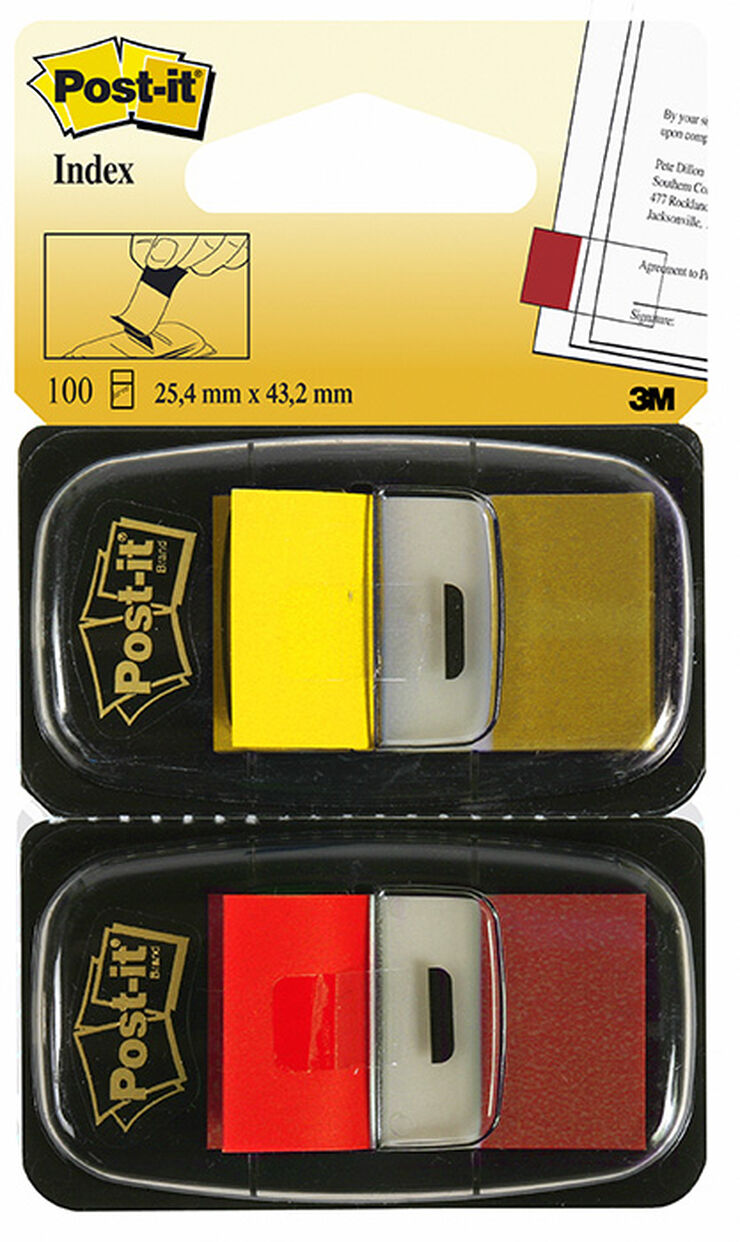 Banderitas Post-It Index amarillo/rojo