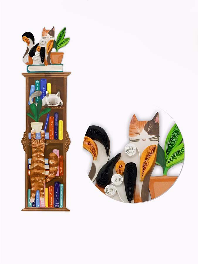 Punto de Libro Origamo Gatos