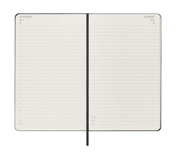 Agenda Moleskine 12m día/pág 2025 L negro