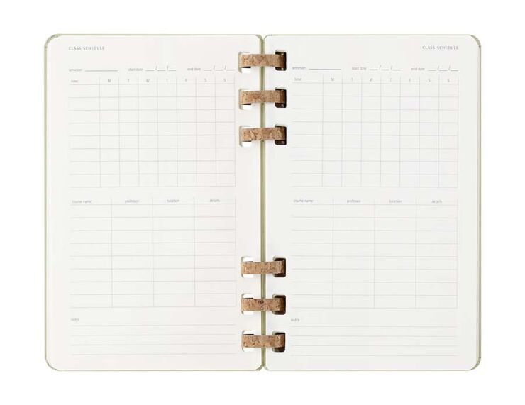 Agenda escolar espiral moleske tapa dura sem/vista L 2025-26 kiwi