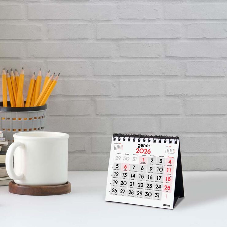 Calendari sobretaula Finocam Números grans XXS 2026 català