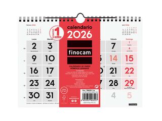 Calendario pared Finocam Números grandes S 2026 castellano