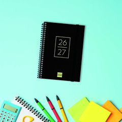 Agenda Escolar Finocam Secundaria 1/8 D&iacute;a/P&aacute;gina Catal&aacute;n 2026-27 Negro