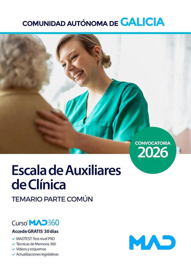 Escala de Auxiliares de Cl&iacute;nica de la Comunidad Aut&oacute;noma de Galicia.&nbsp;Parte Com&uacute;n