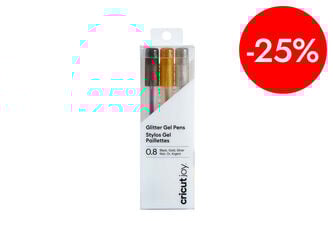 Joy Retoladors 0,8mm 3 colors negre glitter/or/plata