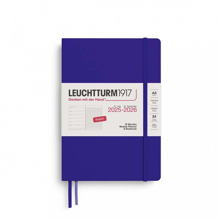Agenda Planner 18 mesos Leuchtturm A5 setm/vista 2026 Ink