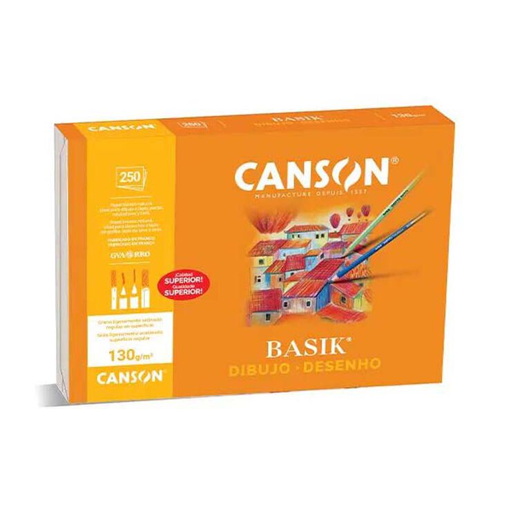 Papel Dibujo Canson Basik A4+ 130g 250 hojas