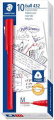 Bolígrafo Staedtler 432 M rojo 10u