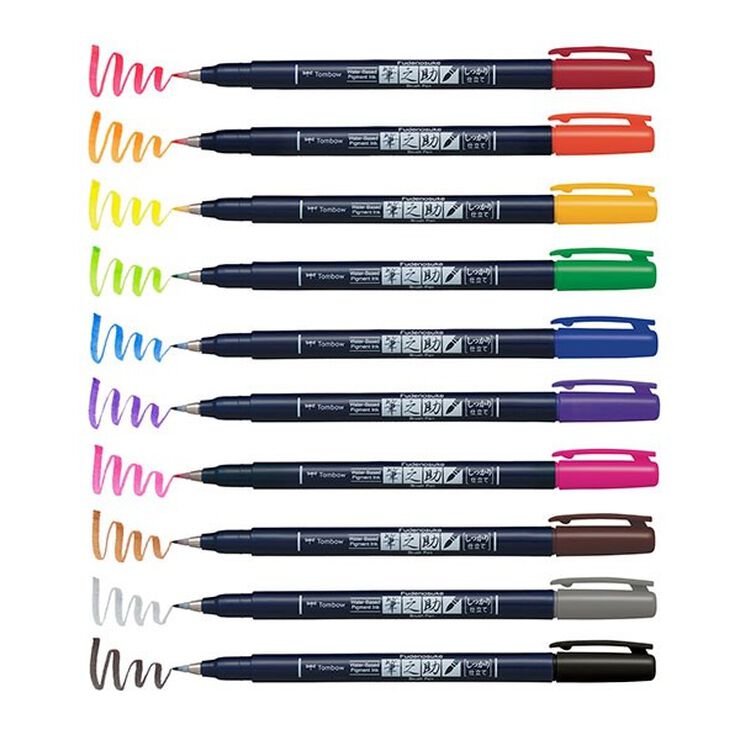 Rotuladores Tombow Fudenosuke WS-BH 10 colores