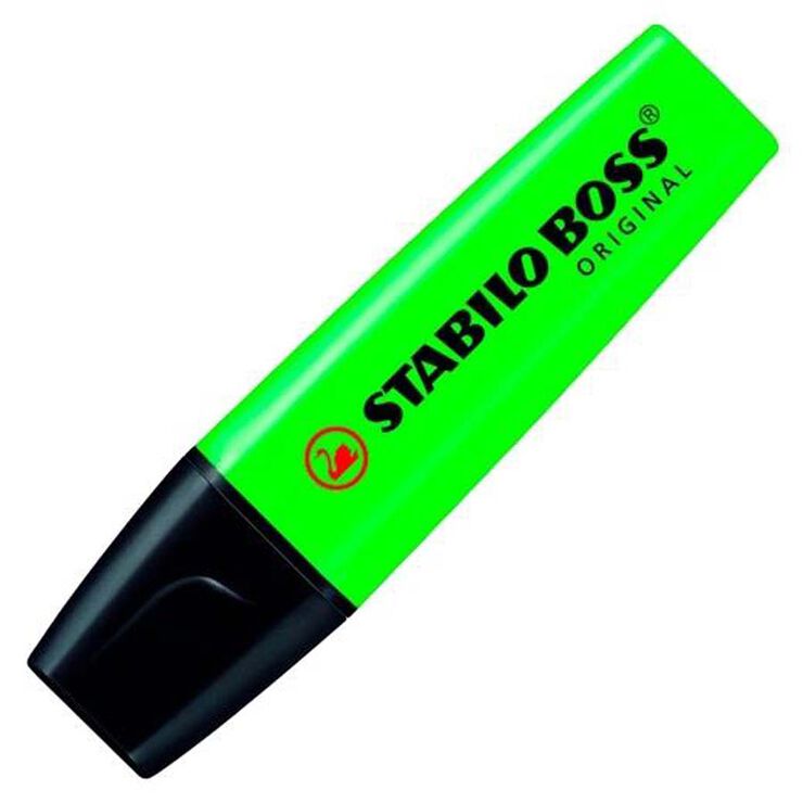 Marcador fluorescente Stabilo verde 10u