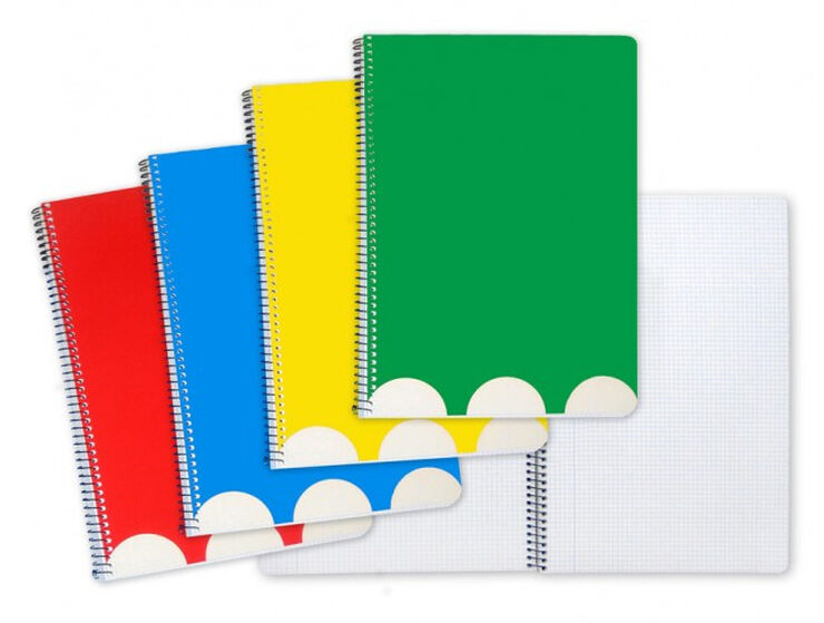 Llibreta espiral Abacus A4 Llis 50F assortit