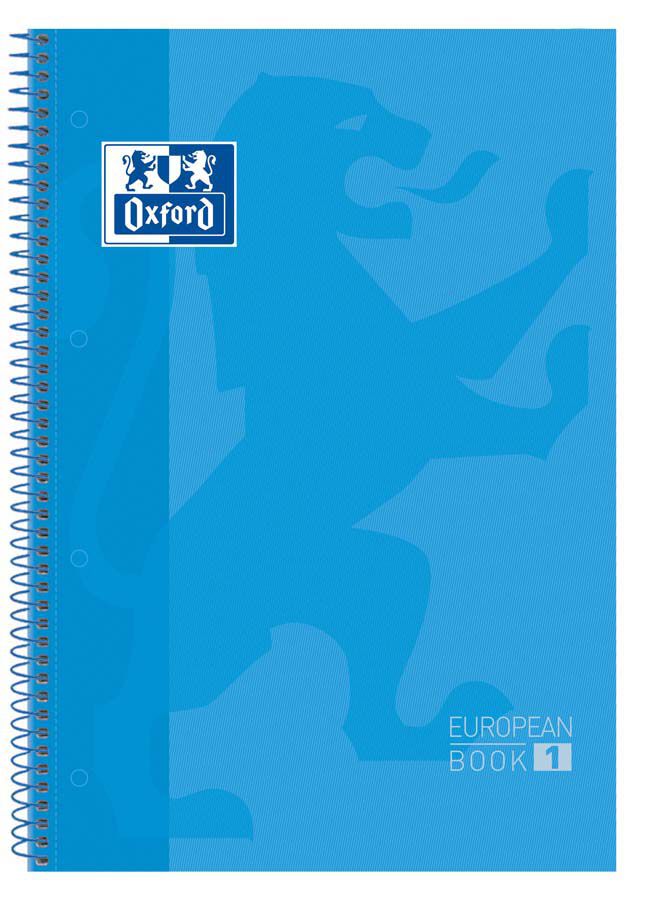 Notebook Oxford EuropeanBook 1 A4 80 fulls 5x5 turquesa