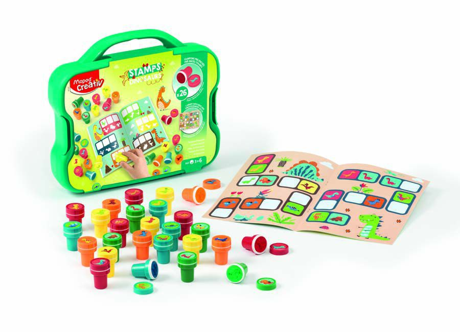 Malet&iacute;n 26 Sellos Maped Dinosaurios