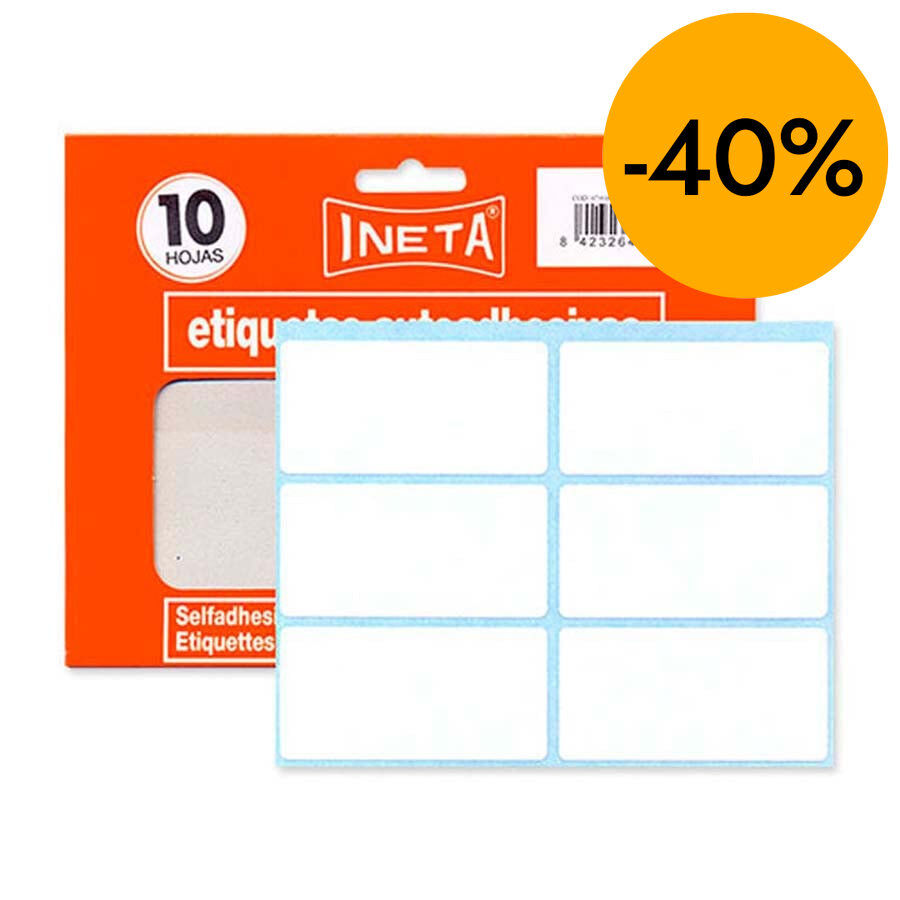 Etiquetas adhesivas Ineta 34x67 10 hojas