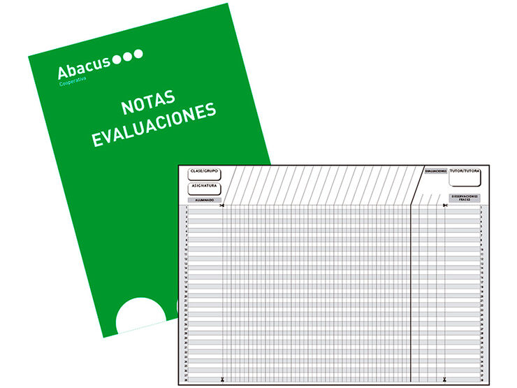 Quadern de Notes Avaluacions Abacus A5 castellà verd