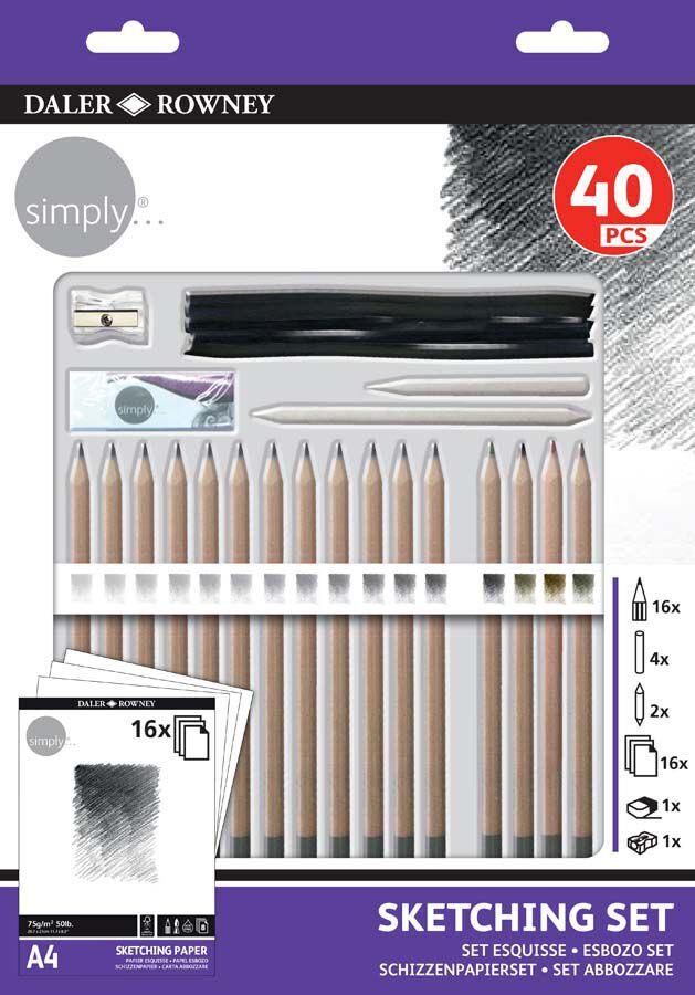 Set Esbozo Daler-Rowney-Rowney 40 piezas