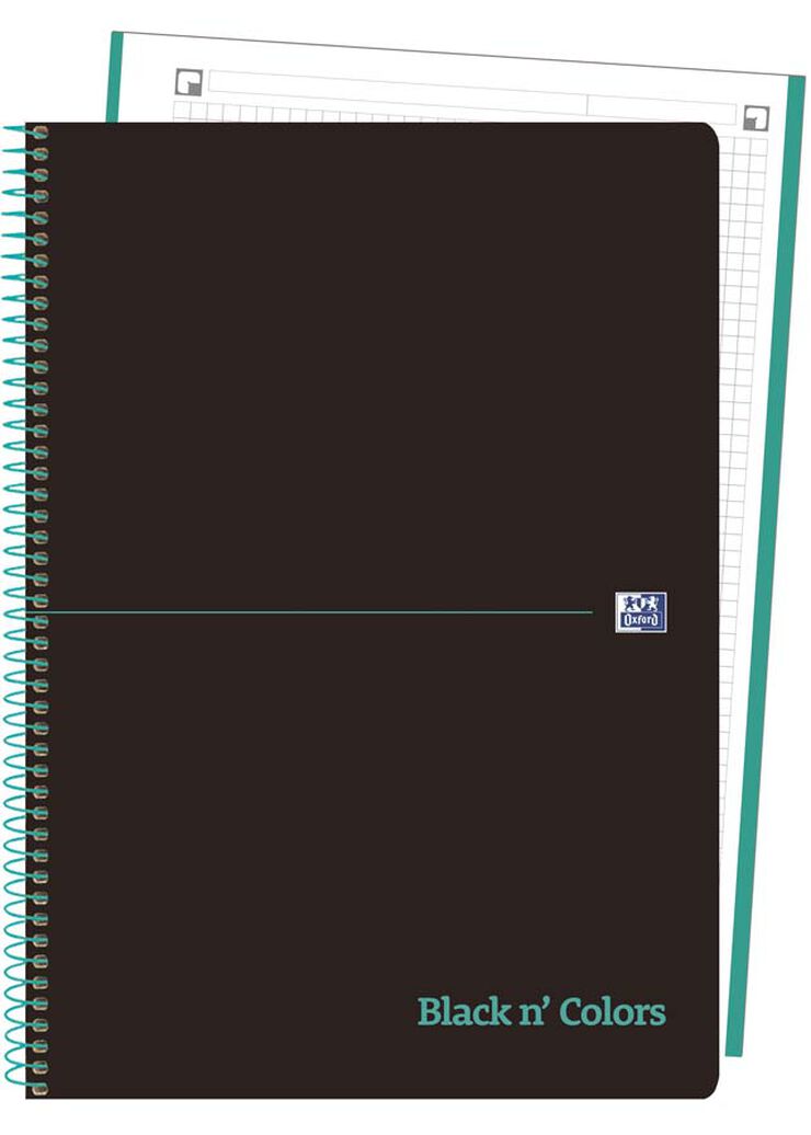 Notebook 1 color Oxford Black N'Colours A4 5X5 80H Turquesa