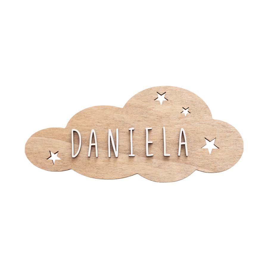 Placa decorativa personalizable Nube kraft