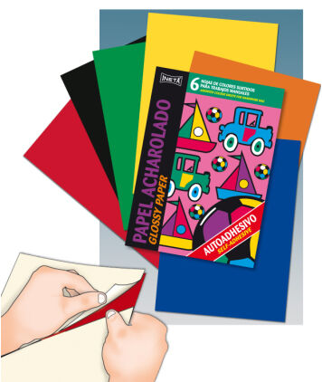 Papel charol&nbsp;autoadhesivo Ineta&nbsp;A4