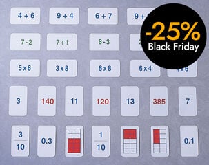 Juego de matemáticas Nardil Cartas de divisiones