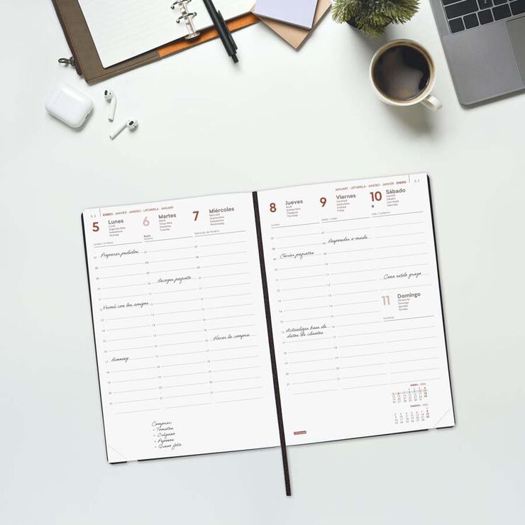 Agenda Finocam Mara Y10 sem/vista vertical cas 2026 azul