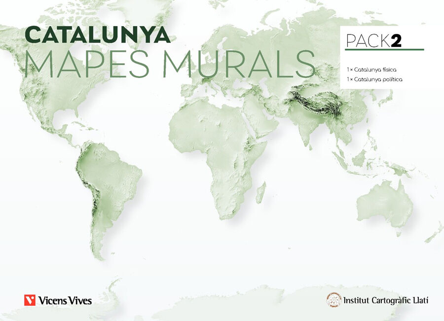 Pack 2 Mapes Murals Catalunya F&iacute;sica i Pol&iacute;tica