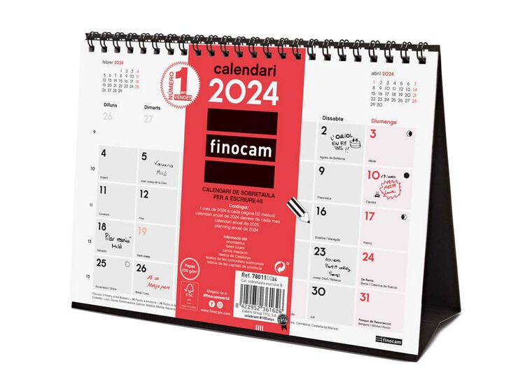 Calendario sobremesa Finocam Escribir S 24 cat