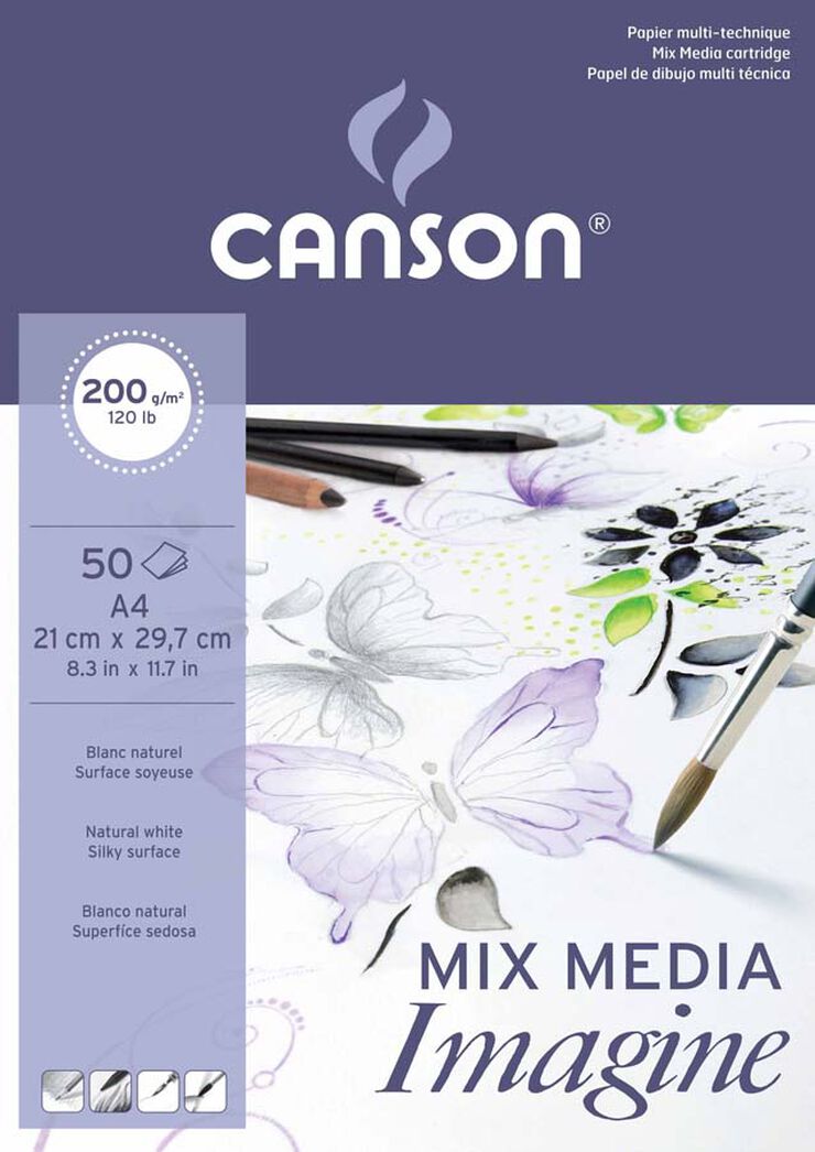 Bloc Dibujo Canson Imagine A4 200g 50 hojas