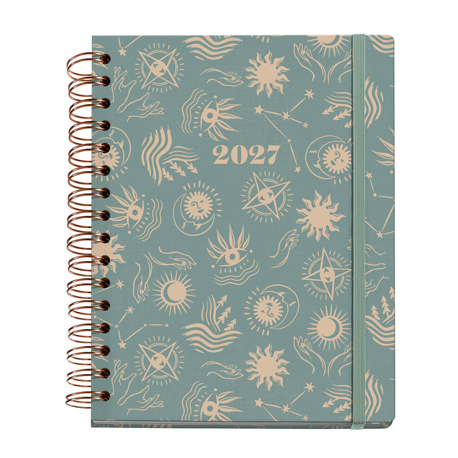 Agenda Miquelrius Plus Wire-O Dia P&agrave;gina Multiling&uuml;e Good Fortune 2027 Multicolor