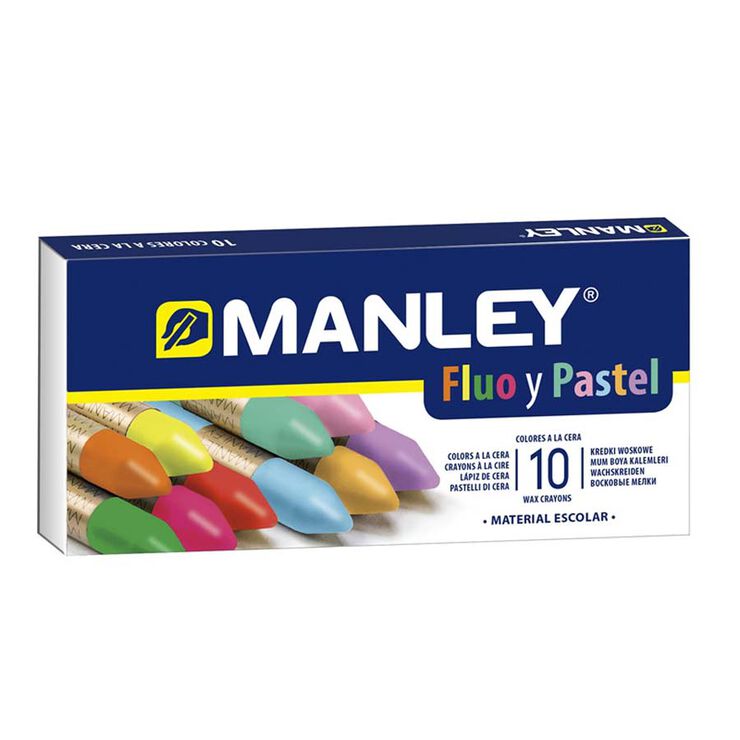 Ceras grasas Manley Fluo/Pastel 10 colores - Abacus Online