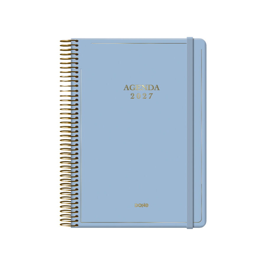 Agenda Dohe Velvet 14x20 D&iacute;a P&aacute;gina Catal&aacute;n 2027 Azul