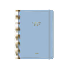 Agenda Dohe Velvet 14x20 D&iacute;a P&aacute;gina Catal&aacute;n 2027 Azul