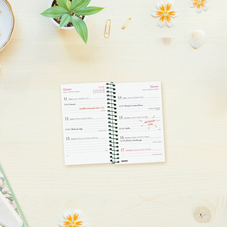 Agenda Finocam Design Collection Semana Vista Horizontal 2027 Catal&aacute;n Lema