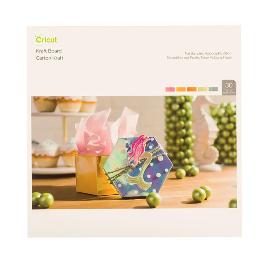 Cart&oacute;n Kraft 30x30cm Hologr&aacute;fico 30 hojas