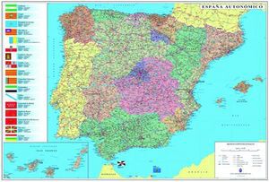 Mapa plastificado Espa&ntilde;a Portugal