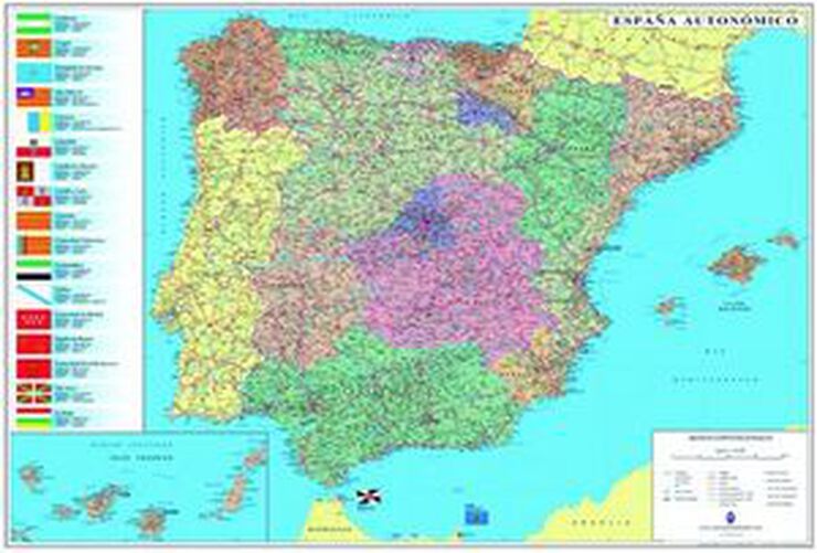 Mapa plastificado España Portugal