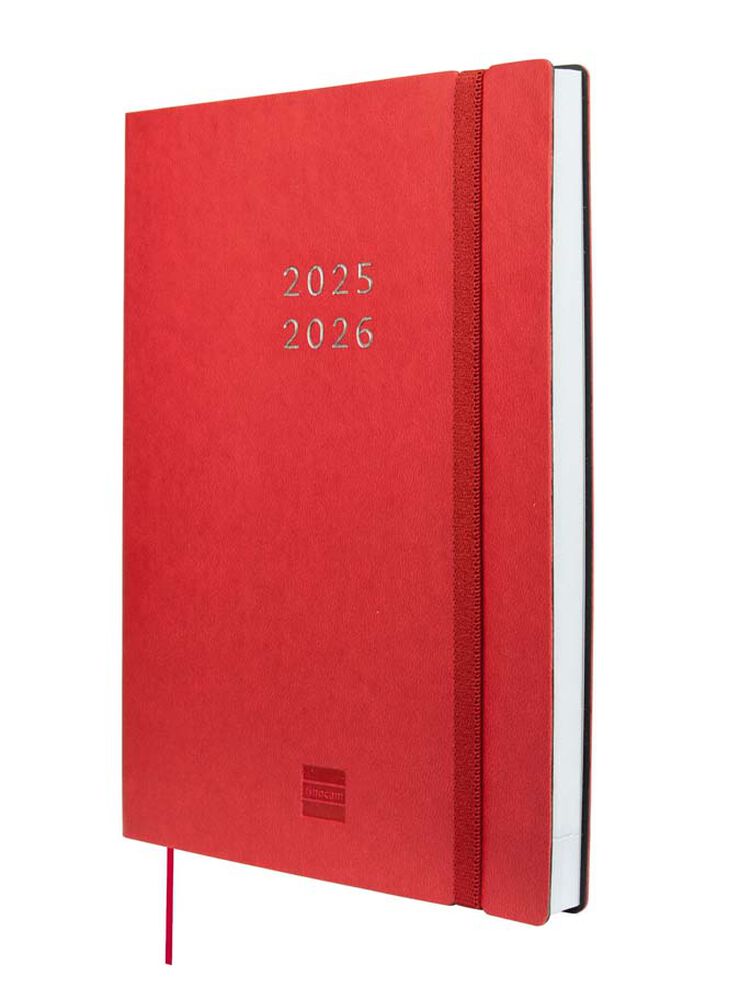 Agenda Finocam 18 meses Mara Y10 sem/vista vertical mult 2025-26 rojo
