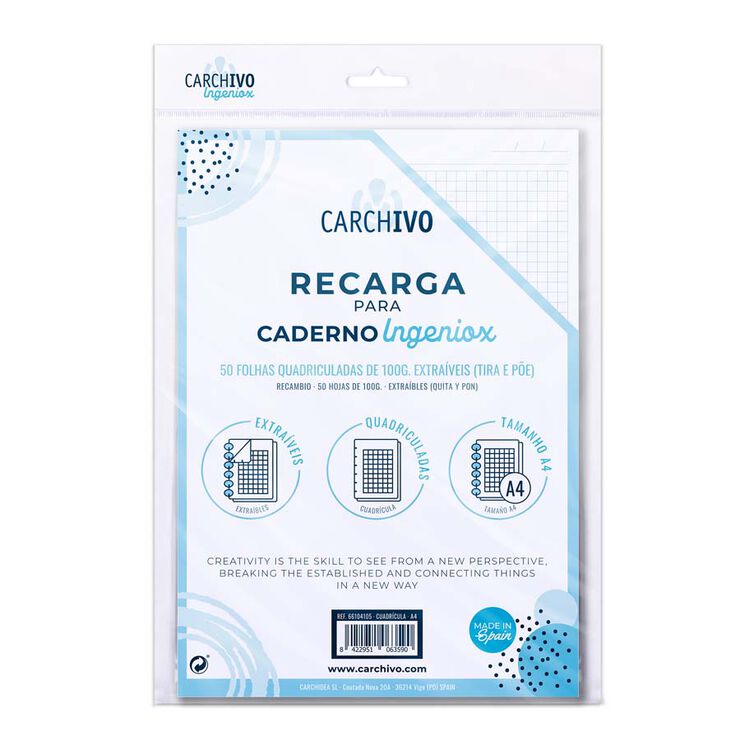 Recambios Ingeniox A4 50H Cuadrícula 5x5