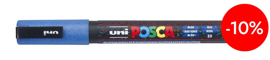 Retolador Posca PC-3M 0,9-1,3mm blau glitter