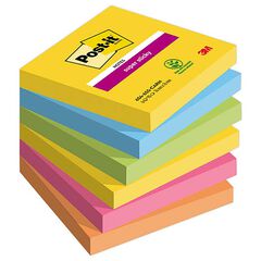 Bloc Post-it 76x76mm Carnival 4+2u