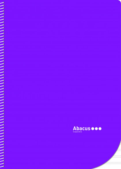 Libreta espiral Abacus A4 Pauta 2,5 con margen 50 fulls Lila 5U
