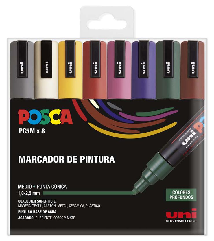 Marcador Posca PC-5M 1,8-2,5 mm. 8 col. Prof.