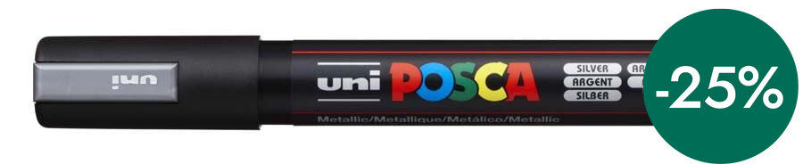 Rotulador Posca PC-5M 1,8-2,5mm plata