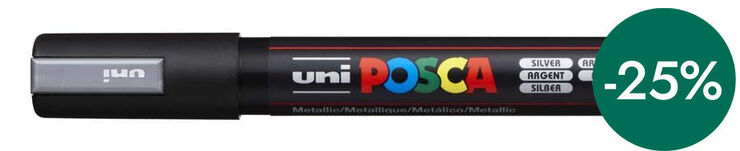 Rotulador Posca PC-5M 1,8-2,5mm plata
